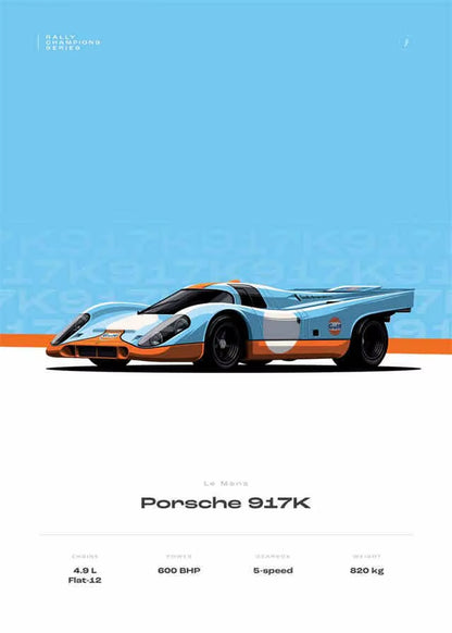 Pop F1 Cartoon Cars Poster Decoration Racing Motorsport Track Car Guide 911 GTR Formula 1 Wall Art Mural Home Kawaii Room Decor