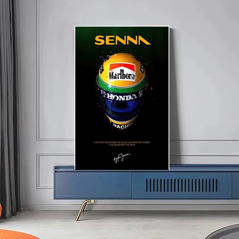 Modern F1 Racer Helmet Canvas Posters Famous Formula 1 World Champion Paintings Prints Graffiti Wall Art Pictures Home Decor