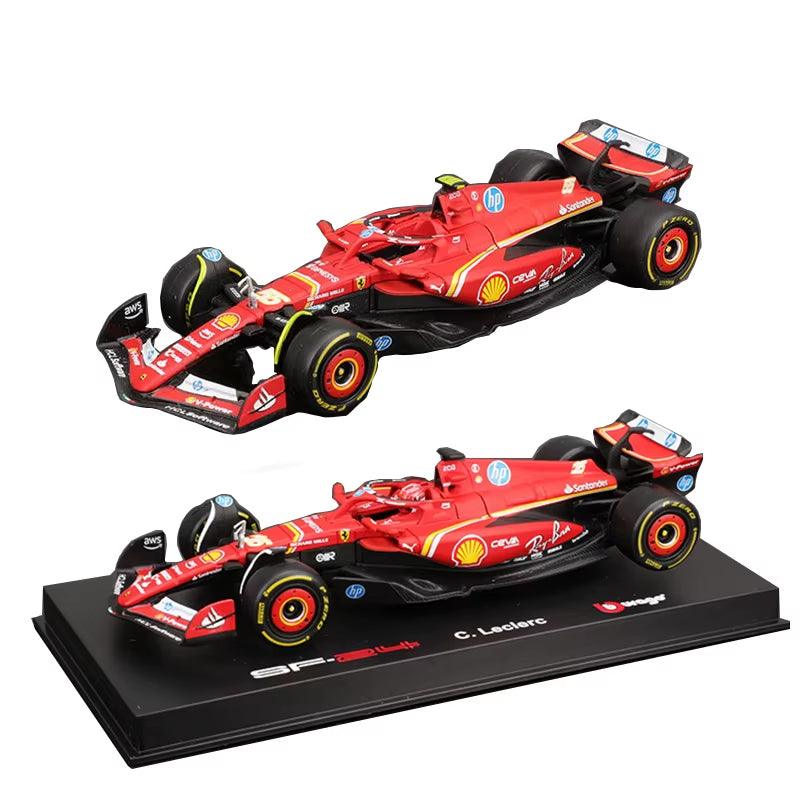 1:43 Ferrari SF24 F1 Car Model 2024 Season 16# Leclerc 55# Sainz Alloy Luxury Vehicle Diecast Formula Racing Toy Gift