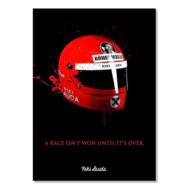 Modern F1 Racer Helmet Canvas Posters Famous Formula 1 World Champion Paintings Prints Graffiti Wall Art Pictures Home Decor