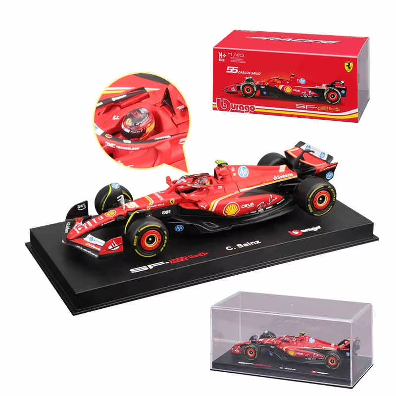 1:43 Ferrari SF24 F1 Car Model 2024 Season 16# Leclerc 55# Sainz Alloy Luxury Vehicle Diecast Formula Racing Toy Gift