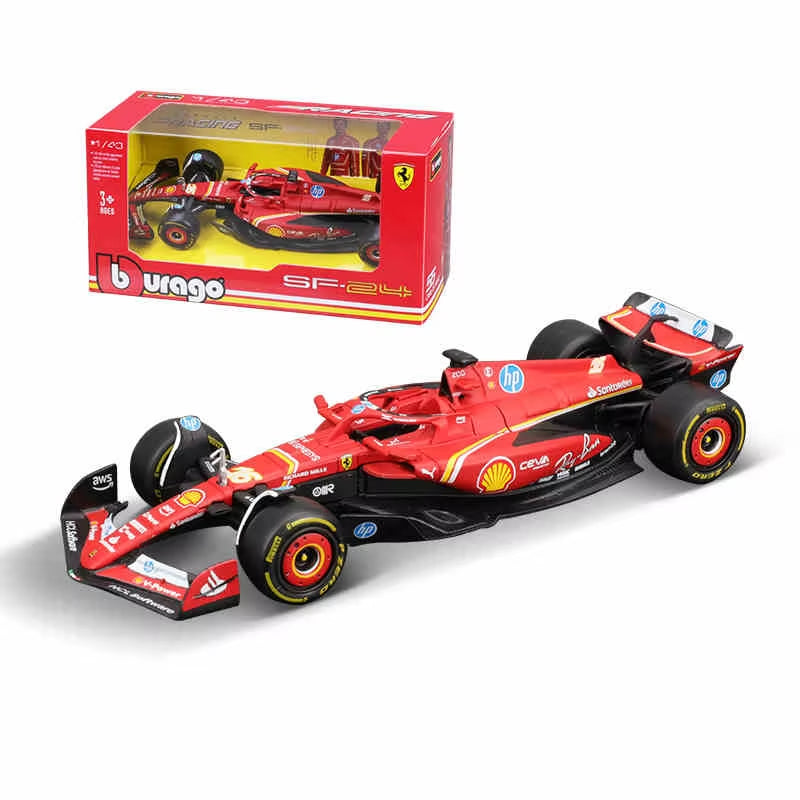 1:43 Ferrari SF24 F1 Car Model 2024 Season 16# Leclerc 55# Sainz Alloy Luxury Vehicle Diecast Formula Racing Toy Gift