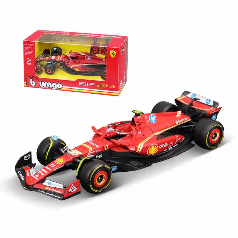 1:43 Ferrari SF24 F1 Car Model 2024 Season 16# Leclerc 55# Sainz Alloy Luxury Vehicle Diecast Formula Racing Toy Gift