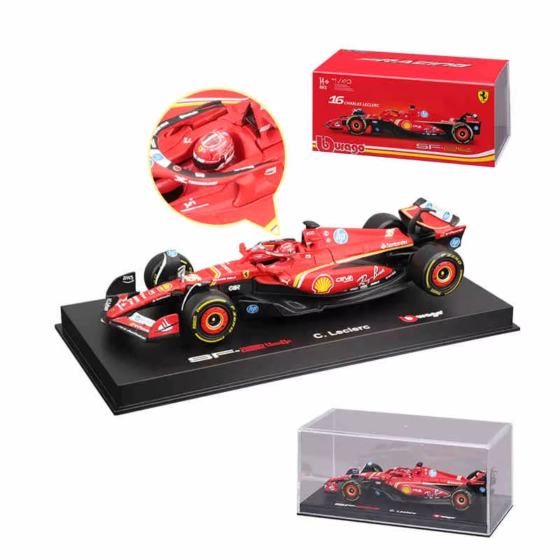 1:43 Ferrari SF24 F1 Car Model 2024 Season 16# Leclerc 55# Sainz Alloy Luxury Vehicle Diecast Formula Racing Toy Gift