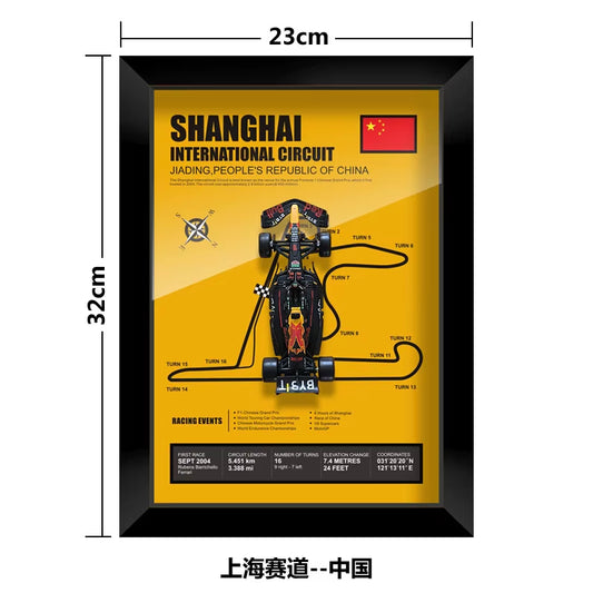 Bburago Verstappen F1 1/43 Red Bull RB19 Racing Car Model Wall Art Formula 1 Las Vegas Miami USA Singapore Circuits Track Poster